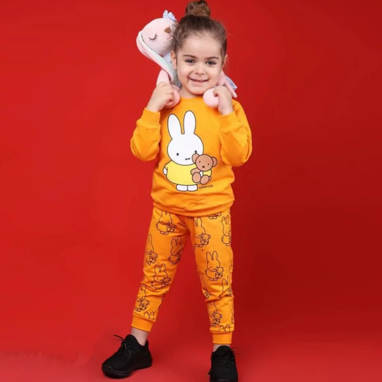 ست بلوز و شلوار مینی تدی دخترانه جنس دورس پنبه درجه 1