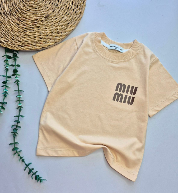 تیشرت تک پسرانه دخترانه miu miu میو میو جنس نخ پنبه درجه یک