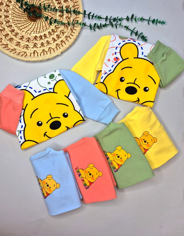 ست بلوز و شلوار پسرانه طرح pooh جنس دورس پنبه سوپر اقتصادی