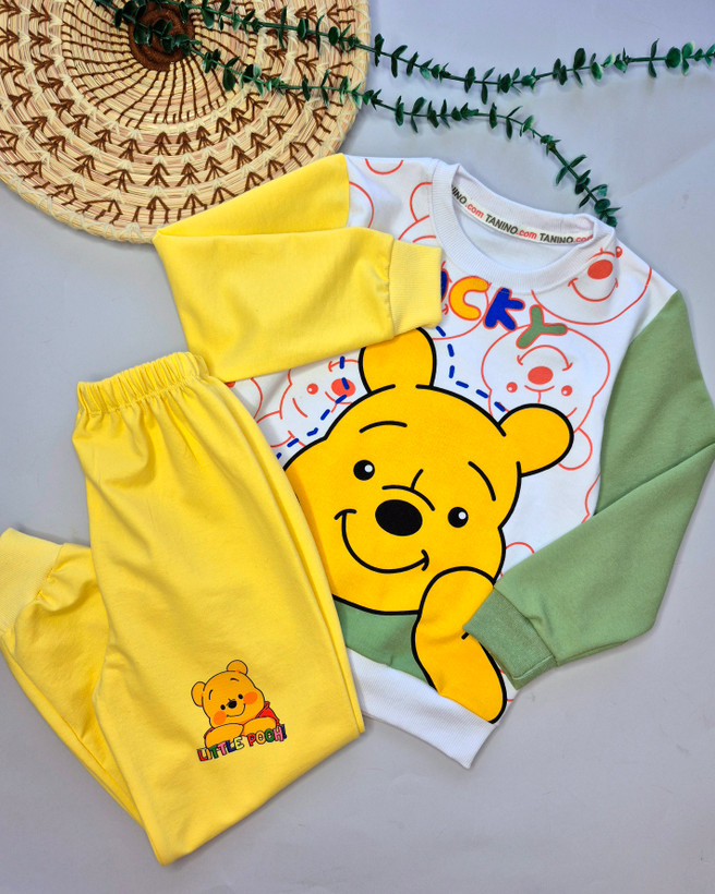 ست بلوز و شلوار پسرانه طرح pooh جنس دورس پنبه سوپر اقتصادی